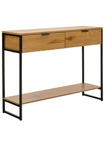 Mid.you Konsolentisch, Naturfarben, Schwarz, Metall, Holzwerkstoff, 2 Schublade(n) Schubladen, rechteckig, eckig, 100x74x30 cm, Fsc, Wohnzimmer, Wohnzimmertische, Konsolentische