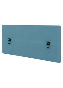 Akustik-Tischtrennwand HWC-G75, B&uuml;ro-Sichtschutz Schreibtisch Pinnwand, doppelwandig Stoff/Textil ~ 60x120cm t&uuml;rkis