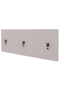 Akustik-Tischtrennwand HWC-G75, B&uuml;ro-Sichtschutz Schreibtisch Pinnwand, doppelwandig Stoff/Textil ~ 60x160cm beige