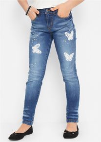 bonprix Blugi Skinny Mid Waist, albastru, 140