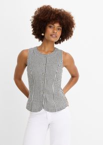 bonprix Femei Vestă tip blazer din bumbac 100%, negru, 48
