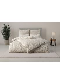 Bettw&auml;sche OTTO HOME "Mariby", beige, B/L: 135cm x 200cm, 1 Stk., 1 Stk., Renforc&eacute;, B/L: 80cm x 80cm, 2, Renforc&eacute;, Obermaterial: 100% Baumwolle, Bettw&auml;sche, Bettw&auml;sche, mit feinem Bl&uuml;mchen Design, skandinavisch, romantische Bettw&auml;sche, Topseller