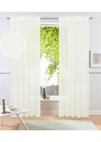 Gardine OTTO HOME "Dolly" Gr. 1, wei&szlig; (beige), B:140cm H:145cm, Polyester, Gardinen, Gardine, gewebt, Polyester