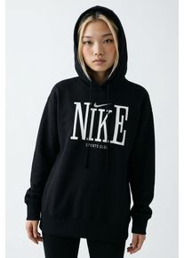 Kapuzensweatshirt NIKE SPORTSWEAR "W NSW PHNX FLC OS GFX HDY", Damen, Gr. XL, schwarz (schwarz, sail), Obermaterial: 80% Baumwolle, 20% Polyester. Kapuzenfutter: 100% Baumwolle, normal, Rundhals, Sweatshirts Kapuzensweatshirt, mit Kordelverschluss, atmungsaktives Material, gerader Abschluss