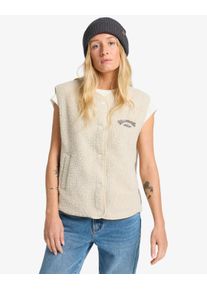 Fleeceweste Billabong "BE HAPPY VEST", Damen, Gr. XXL (44), wei&szlig; (wei&szlig;cap), Fleece, Obermaterial: 100% Polyester, Westen Fleeceweste, mit Rei&szlig;verschluss, aus Fleece-Material aus Polyester