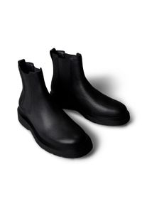 Chelseaboots Calvin Klein Jeans "COMBAT ESS CHELSEA BOOT LTH", Herren, Gr. 46, schwarz, Elastischer Einsatz, Leder, unifarben, Schuhe Chelseaboots, Klassik-Stiefelette, Schlupfboots mit Stretcheins&auml;tzen