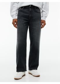 Loose-fit-Jeans Tommy Jeans "JAIMIE STRAIGHT", Herren, Gr. 38, L&auml;nge 34, schwarz (denim schwarz), Denim/Jeans, Obermaterial: 99% Baumwolle, 1% Elasthan, loose fit lang, Jeans Loose-fit-Jeans