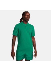 Poloshirt Nike Sportswear "M NK CLUB SS POLO PIQUE", Herren, Gr. XL, gr&uuml;n (malachite, wh), Jersey, Obermaterial: 100% Baumwolle, normal, Rundhals, Shirts Poloshirt, mit 2-Knopf-Leiste, aus atmungsaktivem Piqu&eacute;-Baumwollmaterial