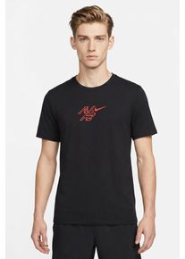 T-Shirt Nike "M NK DF TEE STD AEROSWIFT GFX", Herren, Gr. XL, schwarz (schwarz, bright crimson), Obermaterial: 57% Baumwolle, 43% Polyester, normal, Rundhals, Shirts T-Shirt
