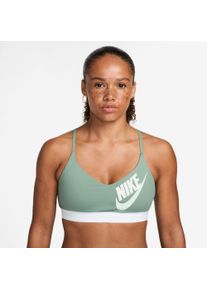 Sport-BH Nike "W NK INDY LS LOGO BRA", Damen, Gr. XXL, N-Gr, gr&uuml;n (steam, wei&szlig;,), Obermaterial: 79% Polyester, 21% Elasthan, BHs Sport-BH, mit hohem Elasthananteil, aus Polyester und Elasthan