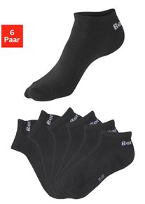 Sneakersocken Bench. "f&uuml;r Damen und Herren in Baumwollmischung, f&uuml;r Sport und Freizeit", Damen, Gr. 39-42, schwarz (6x schwarz), Baumwollmischung, elastisch, Socken Sneakersocken, mit klassischem Logoschriftzug, ohne Frottee