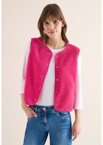 Fellweste Cecil "Curly fake Wool", Damen, Gr. XL (44), beetroot pink, Fleece, Obermaterial: 100% Polyester, unifarben, normal h&uuml;ftbedeckend, Rundhals, Westen Fellweste, in Woll-Optik
