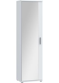 Schuhschrank FORTE "Mehrzweckschrank, Stauraum, viele Einlegeb&ouml;den", wei&szlig;, B:50,2cm H:179,1cm T:34,8cm, Holzwerkstoff, Schr&auml;nke, Schuhschrank, B/H/T 50,2/179,1/34,8, Spiegel