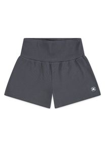 Shorts Converse "CNVG RIBBED SHORT W FOLDDOWN W", Jungen, Gr. L, N-Gr, schwarz matter, Obermaterial: 57% Baumwolle, 38% Polyester, 5% Elasthan, Hosen Shorts, sportlicher Stil, f&uuml;r Streetwear und Sportmode