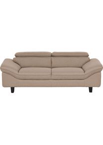 2-Sitzer Home Affaire "Pilot", beige (sand), B:202cm T:108cm, Sofas, 2-Sitzer, Big-Sofa mit Kopfteilverstellung