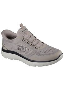 Slip-On Sneaker Skechers "SUMMITS", Herren, Gr. 44, schwarz (taupe, schwarz), Textil, Schuhe Slip-On Sneaker, Freizeitschuh, Schn&uuml;rschuh mit Memory Foam