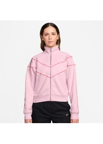 Trainingsjacke Nike Sportswear "W NSW NK WR POLY KNIT JKT", Damen, Gr. M, rosa (pink foam, lt crimson, sail), Interlock, Obermaterial: 96% Polyester, 4% Elasthan, kontrastfarbene Details, unifarben, Basic normal, B&uuml;ndchen, Jacken Trainingsjacke, mit Stehkragen, wasserabweisend und windabweisend