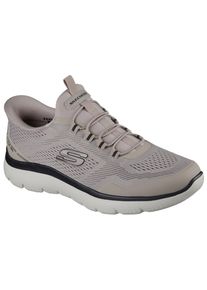 Slip-On Sneaker Skechers "SUMMITS", Herren, Gr. 40, schwarz (taupe, schwarz), Textil, Schuhe Slip-On Sneaker, Freizeitschuh, Schn&uuml;rschuh mit Memory Foam