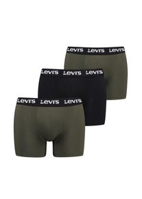 Levi's Boxershorts LEVI'S "LEVIS MEN REPEAT LOGO BOXER BRIEF 3P", Herren, Gr. M, gr&uuml;n (khaki combo), Obermaterial: 95% Baumwolle, 5% Elasthan, k&ouml;rpernah, Unterhosen Boxershorts