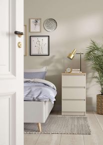 Kommode Home Affaire "Naia", beige (kaschmir), B:40,4cm H:70,1cm T:50cm, Holzwerkstoff, Sideboards, Kommode, Elegante und modernes Sideboard mit 3 ger&auml;umigenSchubladen