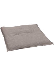 Hockerauflage GO-DE, grau (grau, taupe), B:50cm H:7cm T:50cm, Polyester, Polyurethan, Polsterauflagen, Hockerauflage, Ma&szlig;e ca.: 50 cm x 50 cm x 7 cm