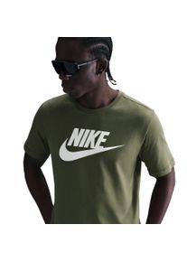 T-Shirt Nike Sportswear "M NSW TEE ICON FUTURA", Herren, Gr. XL, gr&uuml;n (medium olive), Jersey, Obermaterial: 100% Baumwolle, normal, Rundhals, Shirts T-Shirt, mit klassischem Logodruck auf der Brust, Kurzarm-Design, normale L&auml;nge