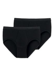 Slip Schiesser "Original Classics", Herren, Gr. 4, schwarz (000, schwarz), Feinripp, Obermaterial: 100% Baumwolle, unifarben, figurbetont, Unterhosen Slip, mit Eingriff