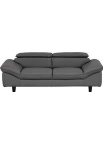 2-Sitzer Home Affaire "Pilot", grau (fango), B:202cm T:108cm, Sofas, 2-Sitzer, Big-Sofa mit Kopfteilverstellung
