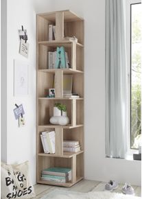 Eckregal BEGA OFFICE "Corner Shelf", braun, B:38cm H:186cm T:38cm, Holzwerkstoff, Regale, Eckregal, mit 6 offenen F&auml;cher, 37,5x37,5x186 cm