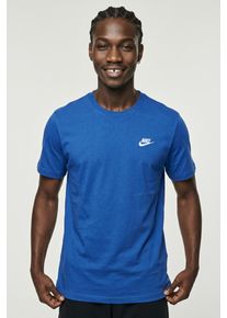 T-Shirt Nike Sportswear "M NSW CLUB TEE", Herren, Gr. XL, game royal, Jersey, Obermaterial: 100% Baumwolle, regular fit normal, Rundhals, Shirts T-Shirt, mit Logostickerei auf der Brust, aus Jersey-Material, Regular Fit