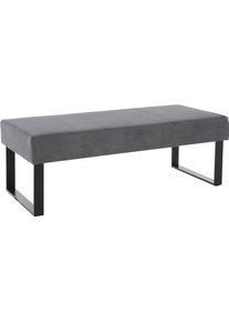 Sitzbank OTTO HOME "Oliver", grau, grau, B:140cm H:50cm T:62cm, Polyester, Sitzb&auml;nke, Sitzbank, Breite 140cm, mit Metallgestell