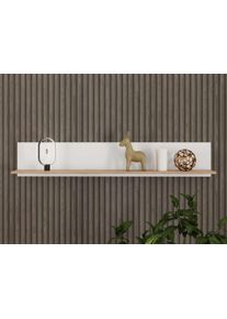 Wandregal Home Affaire "BEDFORD, Schwebendes Regal, Wandkonsole, Wandboard", braun (opaque wei&szlig;), B:137,5cm H:24cm T:19,5cm, Holzwerkstoff, MDF, Regale, Wandregal, Ablageboden, Wandmontiert, Gesamtbreite 137,5 cm