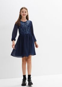 bonprix Rochie din şifon, albastru, 158