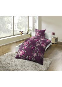 Bettw&auml;sche Kinzler "Polycotton Flanell", bunt (rosen), B/L: 135cm x 200cm, 1 Stk., 1 Stk., Polyester, B/L: 80cm x 80cm, 2 Stk., Polyester, Obermaterial: 100% Polyester, Bettw&auml;sche, Bettw&auml;sche, besonders weich, verschiedene Designs