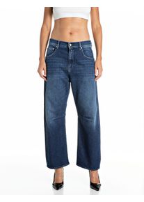 5-Pocket-Jeans Replay "JANIE", Damen, Gr. 31, L&auml;nge 30, blau (dunkelblau), Denim/Jeans, Obermaterial: 99% Baumwolle, 1% Elasthan, barrel fit lang, Jeans 5-Pocket-Jeans, im Barrel Fit mit Abn&auml;hern