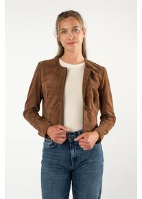 Lederjacke Mauritius "MWZainu", Damen, Gr. XXXL(46), whiskey, Obermaterial: 100% Schafsleder. Futter: 100% Baumwolle. &Auml;rmelfutter: 100% Polyester, unifarben, taillenbedeckt, Rundhals, Jacken Lederjacke, Kurzjacke mit geflochtenen Details