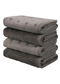 Handt&uuml;cher OTTO HOME "Regona, Handt&uuml;cher 50x100cm, flauschig und weich, 500 gr/m&sup2;", grau (grau, anthrazit), B:100cm L:50cm, Frottier, Obermaterial: 100% Baumwolle, Handt&uuml;cher, Handt&uuml;cher, Premium Handt&uuml;cher mit Bord&uuml;re, Set, 100% Baumwolle, 5 Jahre Garantie