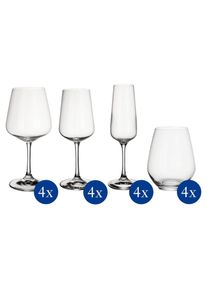 Villeroy & Boch Gl&auml;ser-Set VILLEROY & BOCH "Gl&auml;ser Set Ovid 16er Set transparent", bunt (transparent), B:2cm H:2cm, Glas, Trinkgef&auml;&szlig;e, Gl&auml;ser-Set, Sp&uuml;lmaschinengeeignet