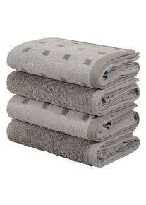 Handt&uuml;cher OTTO HOME "Regona, Handt&uuml;cher 50x100cm, flauschig und weich, 500 gr/m&sup2;", grau (hellgrau, grau), B:100cm L:50cm, Frottier, Obermaterial: 100% Baumwolle, Handt&uuml;cher, Handt&uuml;cher, Premium Handt&uuml;cher mit Bord&uuml;re, Set, 100% Baumwolle, 5 Jahre Garantie