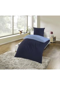 Wendebettw&auml;sche Kinzler "Mikrofaser "Cashmere Touch", blau, B/L: 135cm x 200cm, 1 Stk., 1 Stk., Polyester, B/L: 80cm x 80cm, 2, Polyester, Obermaterial: 100% Polyester, Bettw&auml;sche, Wendebettw&auml;sche, Unifarben, besonders weich
