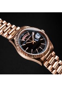 Holzkern; Wood Watch Transmontana (Hawk's eye/rose gold), Men, Natural wood