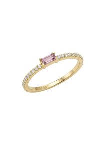 Fingerring Amor Gr. 58, rosa (gelbgoldfarben, rosa, wei&szlig;), Fingerringe, Damen, 58, Silber 925 (Sterlingsilber), 1mm, Fingerring, mit Zirkonia (synth.)