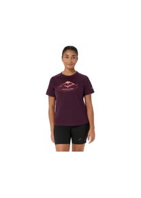 Laufshirt asics "FUJITRAIL LOGO SS TOP", Damen, Gr. S, lila (schwarz aubergine), Obermaterial: 100% Polyester, Shirts Laufshirt