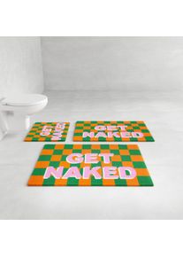 Badematte OTTO HOME "Get Naked, modern, Badvorleger, Badezimmer Teppich", bunt (gr&uuml;n), H:20mm, Polyacryl, Badematten, Badematte, Badteppich, mit Schriftzug, 2 Varianten, rechteckig