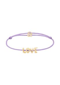 Armband ECHTZEIT "Schmuck Geschenk Edelstahl-Nylon-Armband Love Letters", gelbgoldfarben, lila, Armb&auml;nder, Damen, 21cm, Edelstahl Nylon, Edelstahl, Nylon, Armband