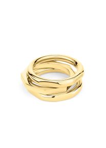 Ring-Set Liebeskind Berlin "Schmuck Geschenk Edelstahl Ring Urban Chic" Gr. 58, gold (gelbgoldfarben), Fingerringe, Damen, 58, Edelstahl, 3mm, Ring-Set