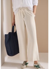 Stoffhose Cecil "Style Neele", Damen, Gr. XL (44), L&auml;nge 30, beige (macadamia beige), Web, Obermaterial: 55% Leinen, 45% Viskose. Futter: 100% Baumwolle, unifarben, loose fit lang, Hosen Stoffhose, mit Gummizug und aus Leinen-Viskose-Mix