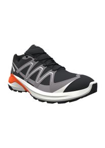 Trailrunningschuh Salomon "EXAMOTION", Damen, Gr. 47, schwarz (schwarz, gull, dragon fire), Synthetik, Textil, Schuhe Trailrunningschuh