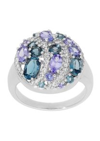 Fingerring Firetti "Schmuck Geschenk Silber 925 DamenringMystic Galaxy" Gr. 20, silberfarben, lila, blau, kristallwei&szlig;, Fingerringe, Damen, 20, Silber 925 (Sterlingsilber), 2,3mm, Fingerring, mit Tansanit, London Blue Topas, Wei&szlig;topas