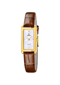 Quarzuhr Festina "Mademoiselle", braun (braun, perlmuttfarben), Armbanduhren, Damen, Quarzuhr, Armbanduhr, Damenuhr, Lederarmband, analog